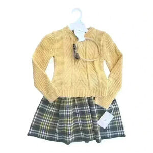 Tommy Bahamas‎ Girl Chenille Sweater With Plaid Skirt & Headband Nwts Size 5/6.